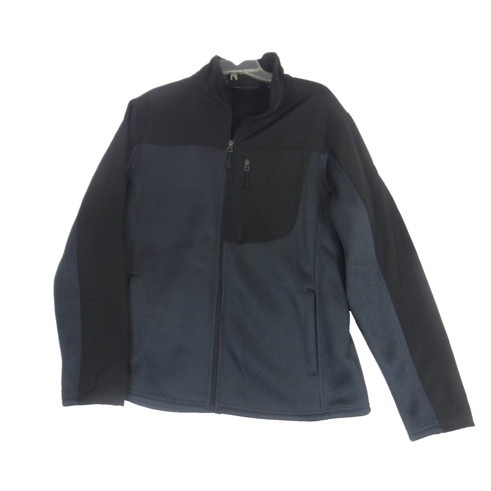 Swiss+Tech Men's Full Zip Jacket Long Sleeve Pockets Gray/Black Size Large